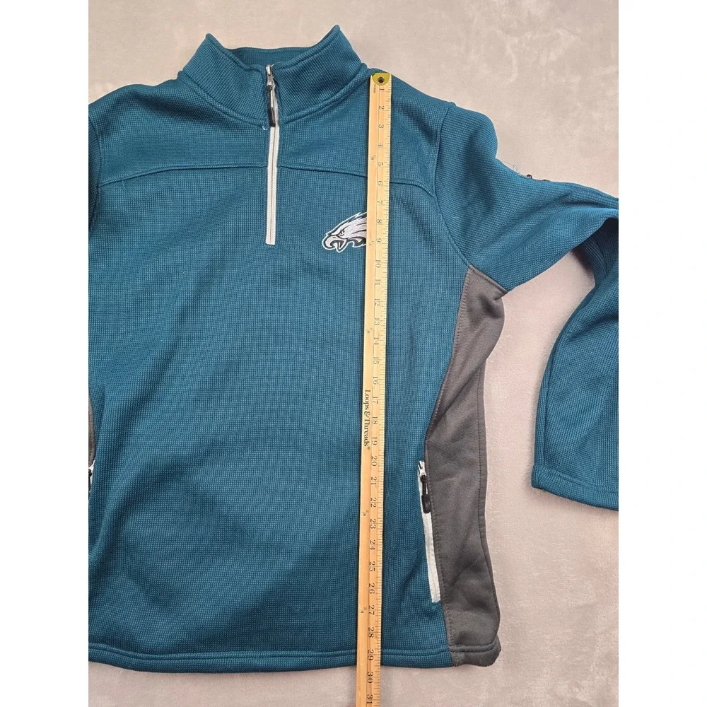 NFL Team Apparel Philadelphia Eagles 1/4 Zip Pullover Men XL Green Fleece Jacket